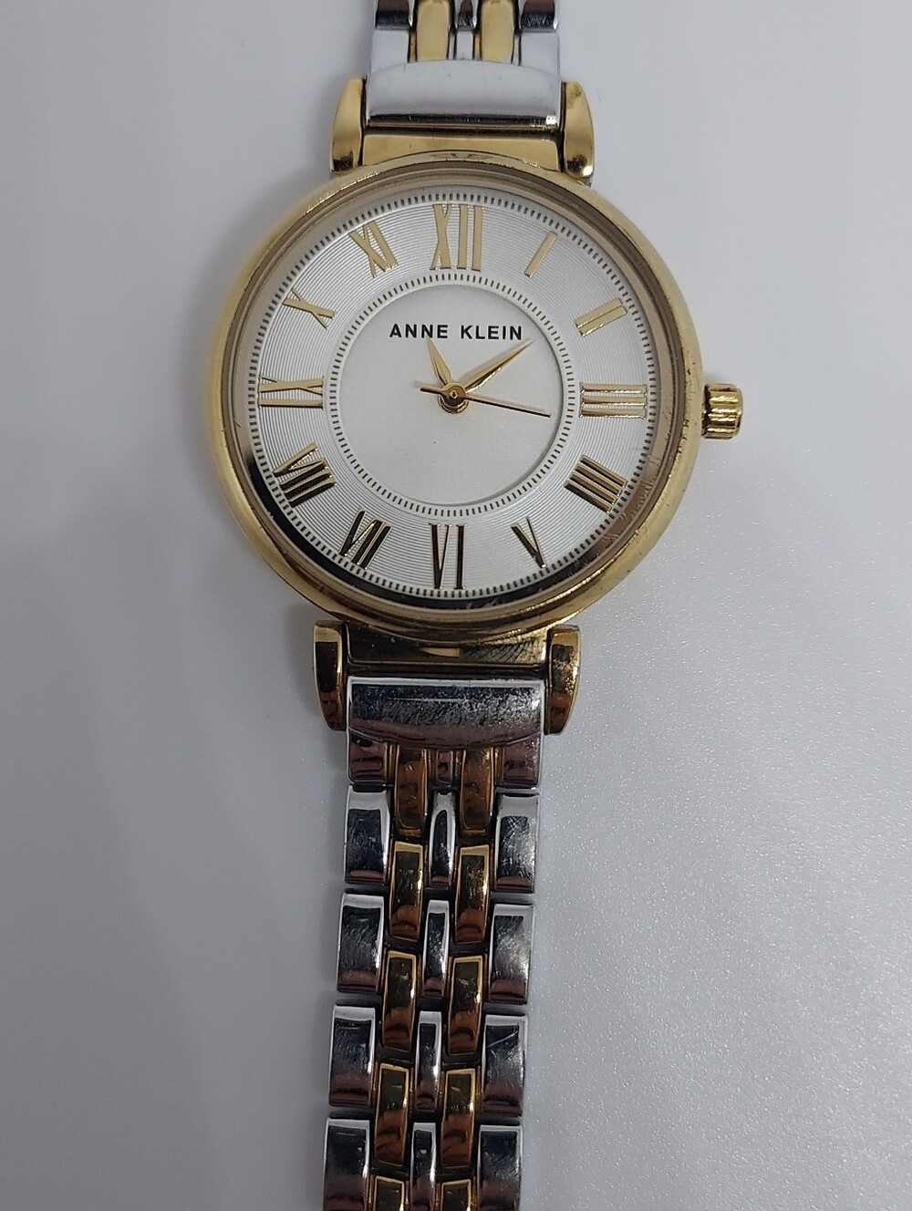 Vintage Anne Klein Two-Tone Gold & Silver Roman Numeral Bracelet Watch - Picture 8 of 12